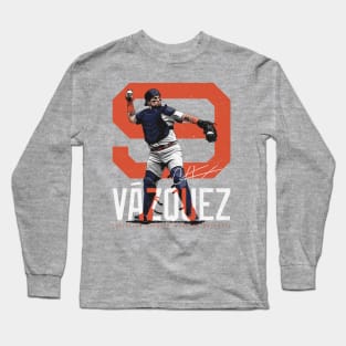 Christian Vazquez Houston Bold Number Long Sleeve T-Shirt